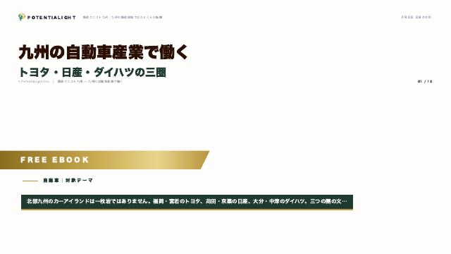 九州の自動車産業で働く eBook表紙